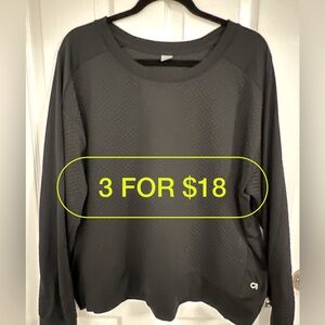 Gap Quilted Raglan Sleeve Black Sweatshirt Women's Pullover‎ Size XL